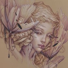 Схема вышивки «Девушка»