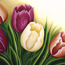 Схема вышивки «тюльпаны»