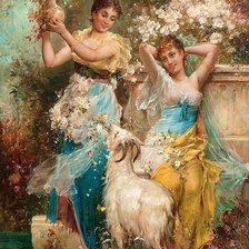 Схема вышивки «подруги с цветами»