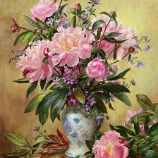 Схема вышивки «пионы1»