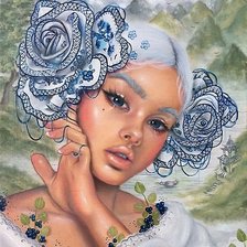 Схема вышивки «Девушка»