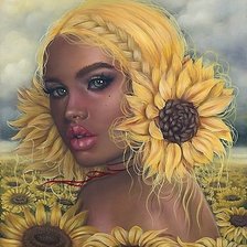 Схема вышивки «Девушка»