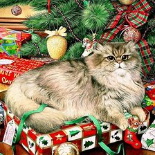 Схема вышивки «кот»