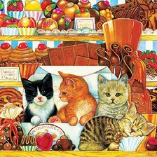 Схема вышивки «котята»