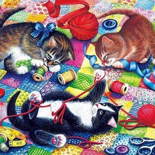 Схема вышивки «котята»