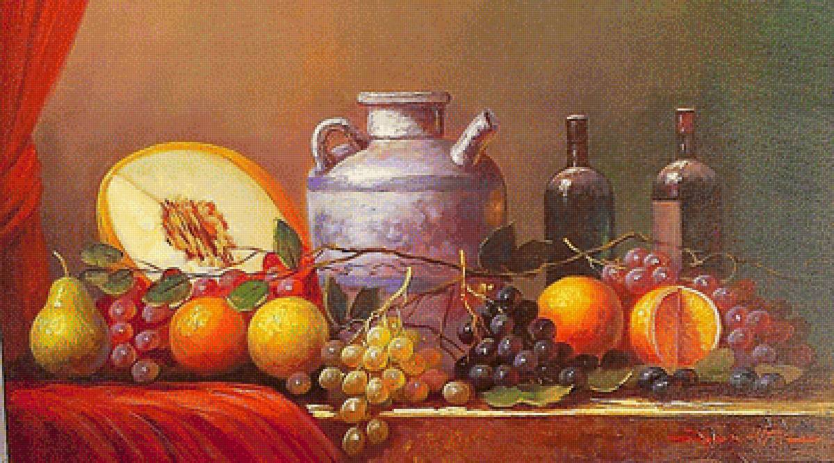 Натюрморт. - живопись., фрукты, натюрморт - предпросмотр