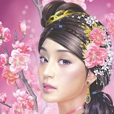 Схема вышивки «Девушка»