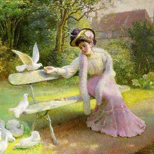 кормление голубей