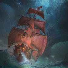 Схема вышивки «Алые паруса»