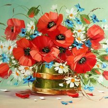 Схема вышивки «маки»