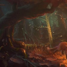 Схема вышивки «лиса в лесу»