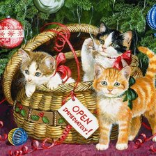 Схема вышивки «котята»