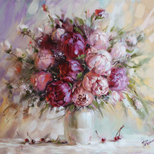 Схема вышивки «пионы 2»