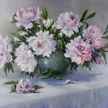 Схема вышивки «пионы»