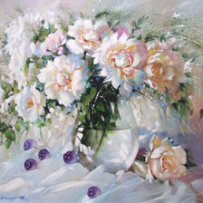 Схема вышивки «распустившиеся розы»