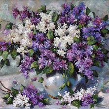 Схема вышивки «сирень»