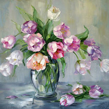 Схема вышивки «тюльпаны»