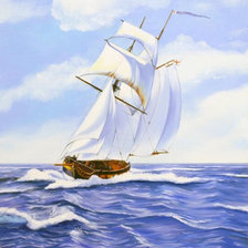 Схема вышивки «Белеет парус...»