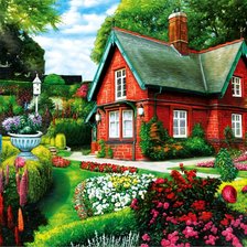 Схема вышивки «домик»