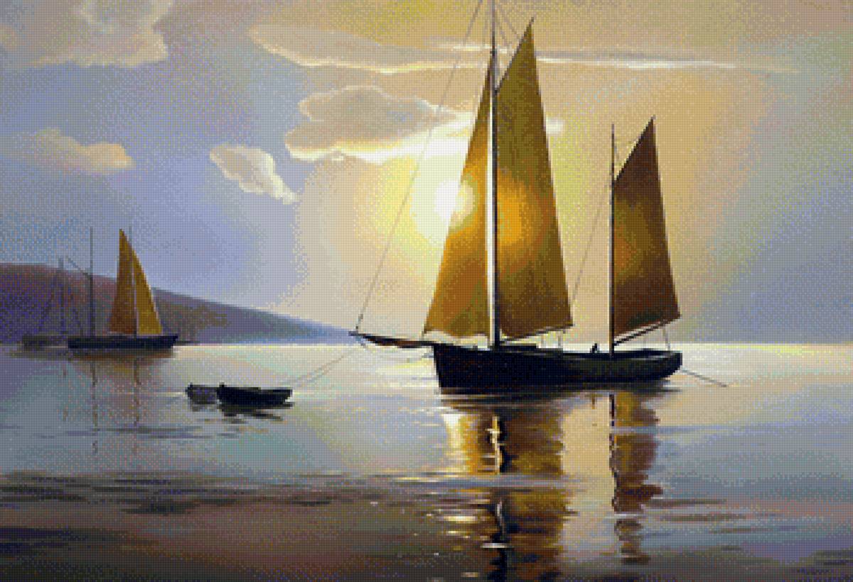 Худ. Деревенчук Вл. - пейзаж, море, парусник - предпросмотр