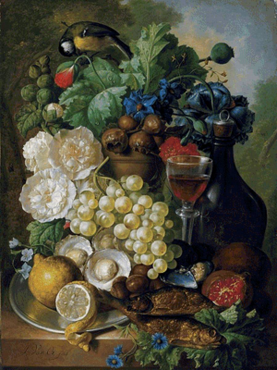 синице на обед - натюрморт - предпросмотр