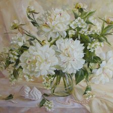 Схема вышивки «Распустившиеся пионы»