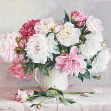 Схема вышивки «пионы»