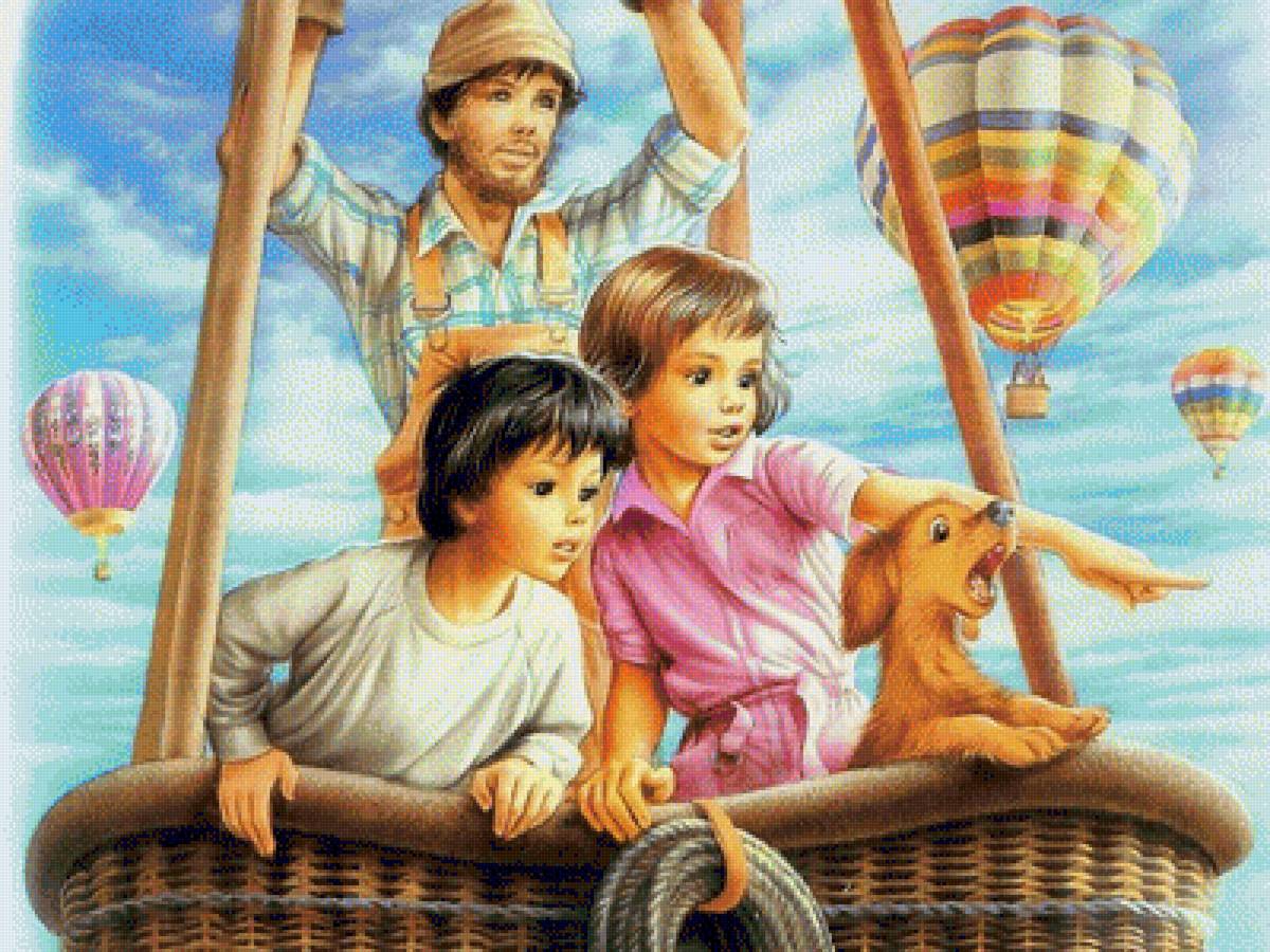 на воздушном шаре - картина - предпросмотр