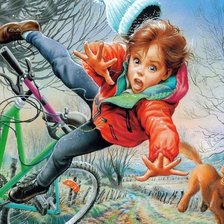 Схема вышивки «падение с велосипеда»
