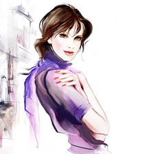 Схема вышивки «девушка»