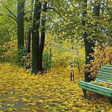 Схема вышивки «скамейка в парке»