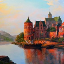 Схема вышивки «Красный замок»