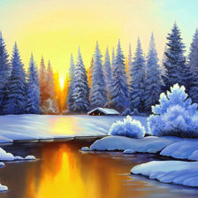 Схема вышивки «Худ. Деревенчук Вл. Рассвет»