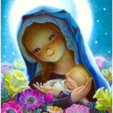 Схема вышивки «Мамины ладони. В ладонях мамы. Мама и дитя.»