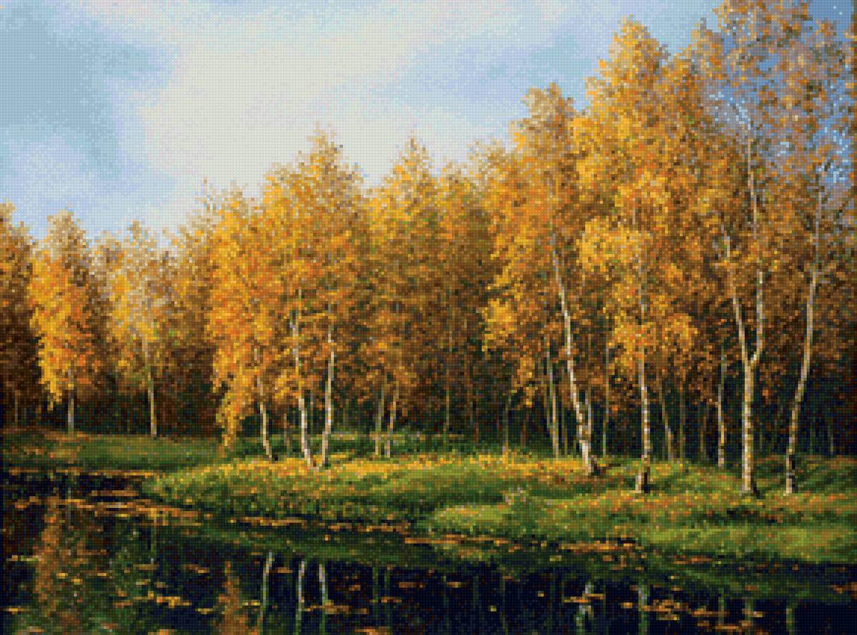 Худ. Папулин. Осень - водоем, осень, природа - предпросмотр