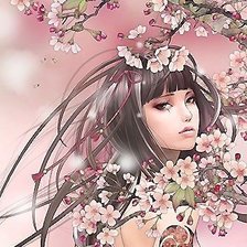 Схема вышивки «Девушка»