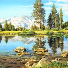 Схема вышивки «горное озеро»