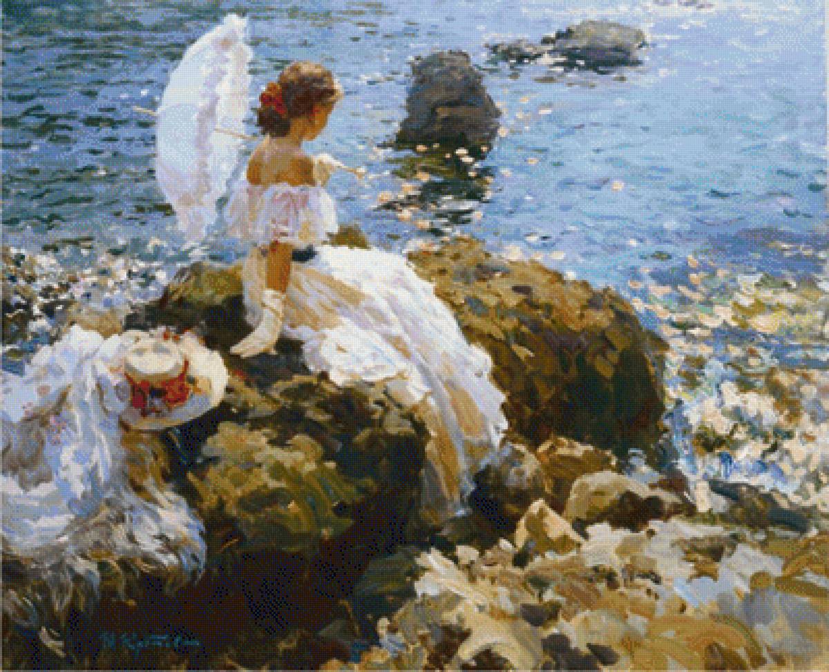 НА СКАЛИСТОМ БЕРЕГУ - пейзаж, вода, на скалистом берегу - предпросмотр