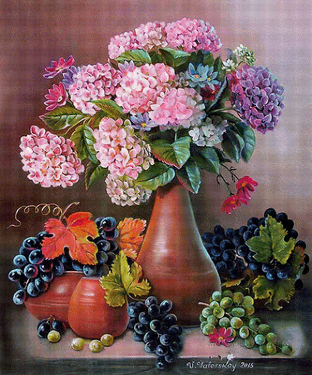 zátišie,kvety-ovocie - предпросмотр