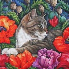 Схема вышивки «кот»