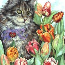 Схема вышивки «кот»