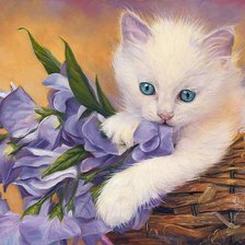 Схема вышивки «котёнок»