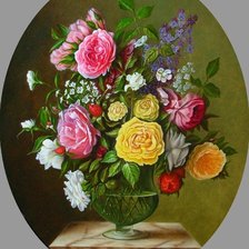 Схема вышивки «kvety v ovále»