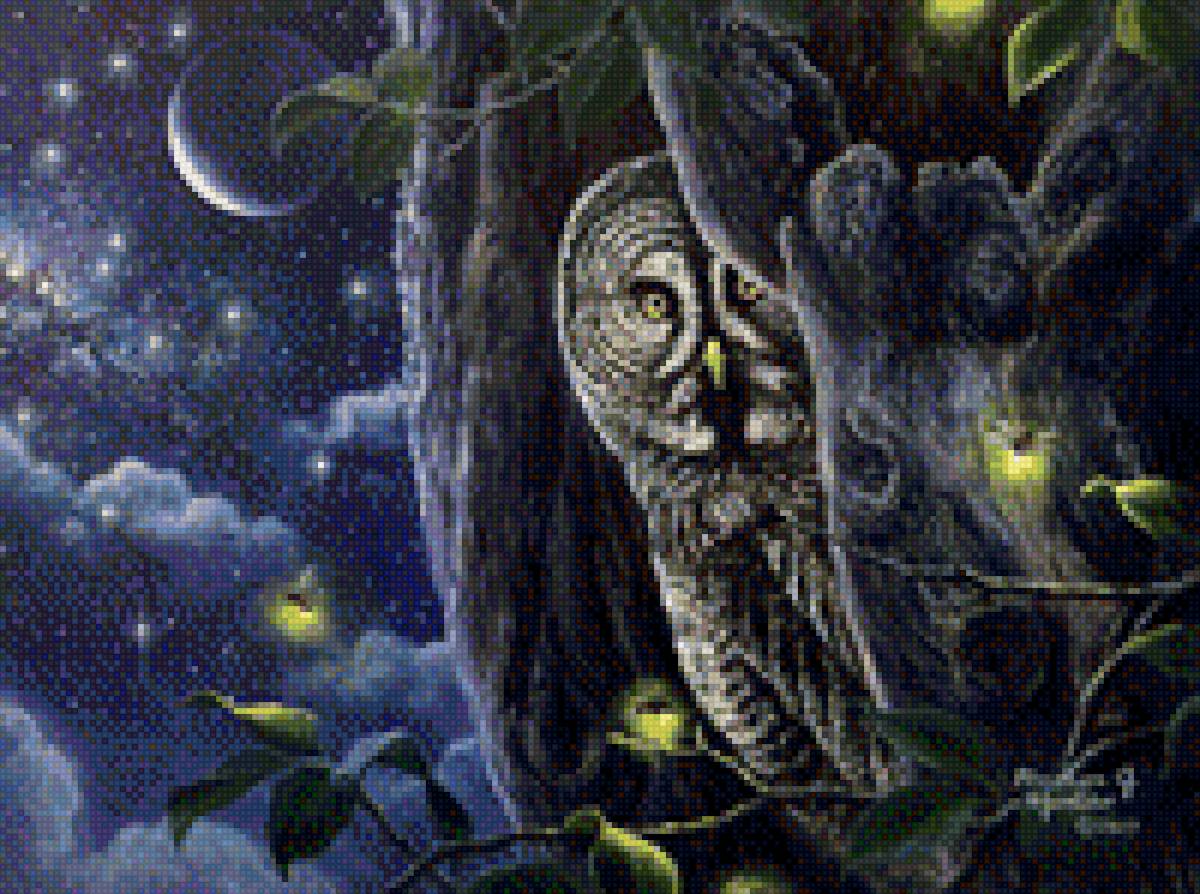 №1779064 - страж ночи. сова. ночь. луна - предпросмотр