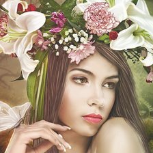 Схема вышивки «Девушка»