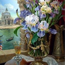 Схема вышивки «ирисы»