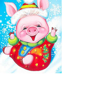 Схема вышивки «Новогодний поросёнок»