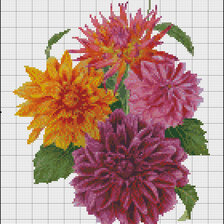 Схема вышивки «георгины»