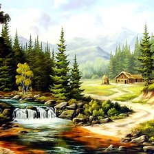 Схема вышивки «Пейзаж.»