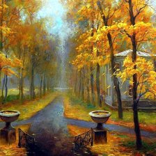 Схема вышивки «осень в парке»